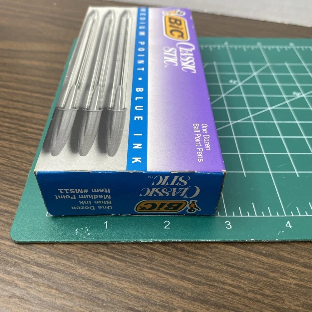 VTG 1992 BIC Classic Stic Medium Point Blue Ink Ballpoint Pens New In Package